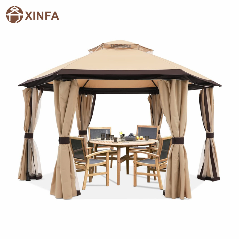 10 \\\\ \'x10 \\\\\' gazebos για αίθρια υπαίθρια εξαγωνικό κιόσκι με δίχτυ και κουρτίνες απορρήτου